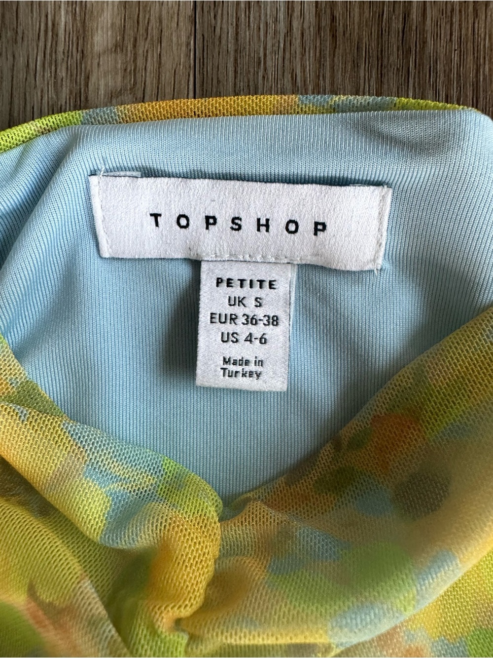 Topshop Neon Floral Mini Tea Dress - size 4-6 - Picture 3 of 4